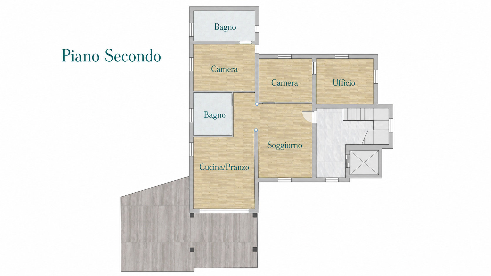 Planimetria indicativa Unità C Piano Secondo